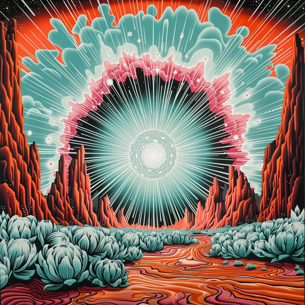 album  art  flowerpunk  sun  cactus  concert  teal  orange  creative  artwork 941823