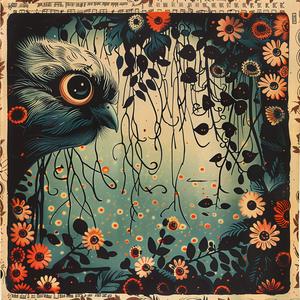 chromolithography  owl  flowers  poster  nature  illustration  colorful  artwork  bird  whimsical 1052377