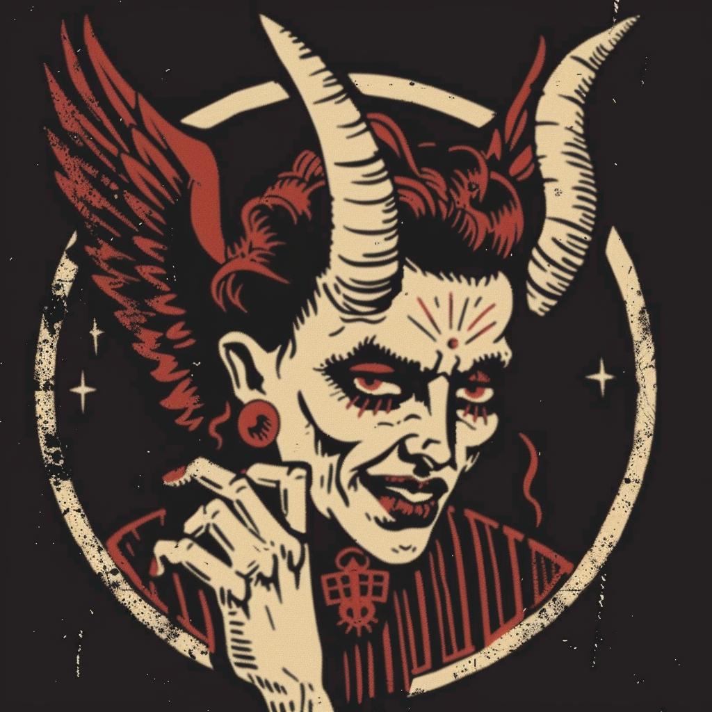 demon  horns  face  dark  occult  spiritual  naturalistic  art  style  introspective 931705