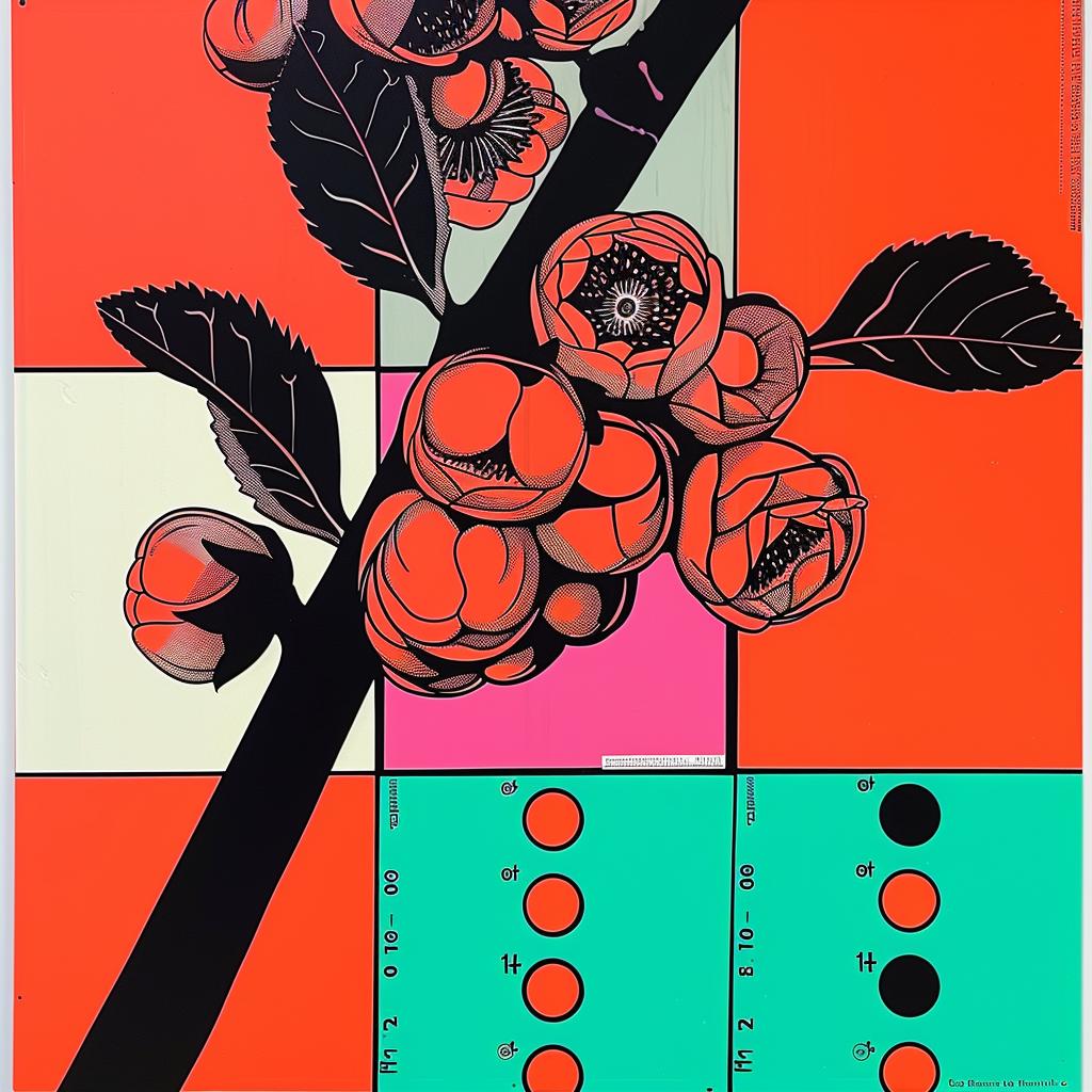 abstract  impressionism  collage  flower  Rauschenberg  graphic  design  dots  red  black 968092