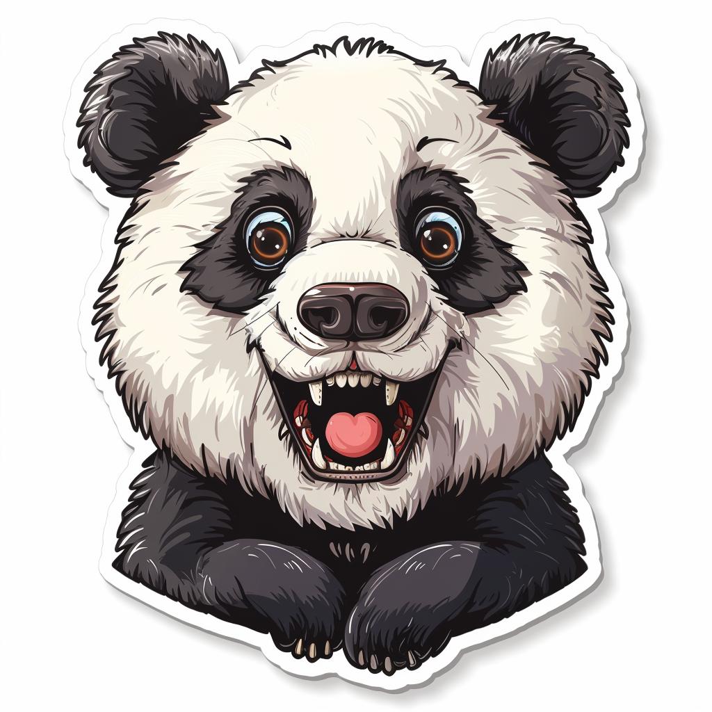 panda  sticker  realistic  vector  beautiful  excited  colorful  detailed  3D  animals 972009