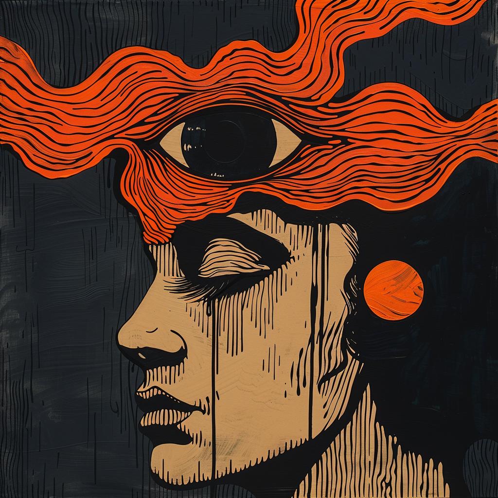 provocative  Milton  Glaser  naturalistic  spiritual  terror  occult  woman  eye  head 936276