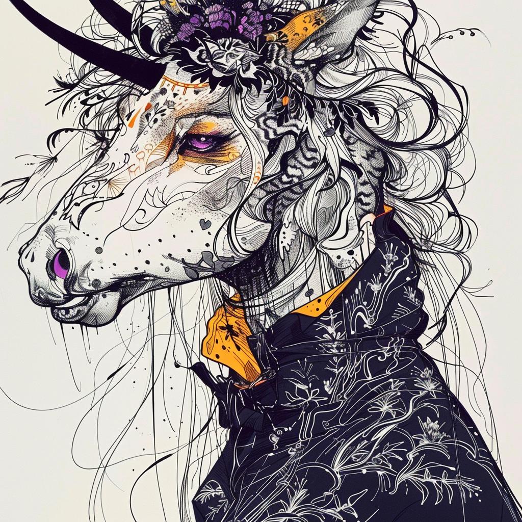 mythical  creature  hybrid  fantastical  unicorn  flowers  unique  blend  imaginary  exploration 953136