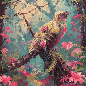 bird  jungle  flowers  chromolithography  colorful  nature  tropical  painting  wildlife  exotic 1058382