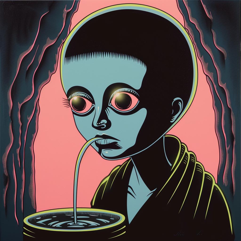 alien  painting  woman  water  bowl  art  surreal  creative  imagination  expression 978517