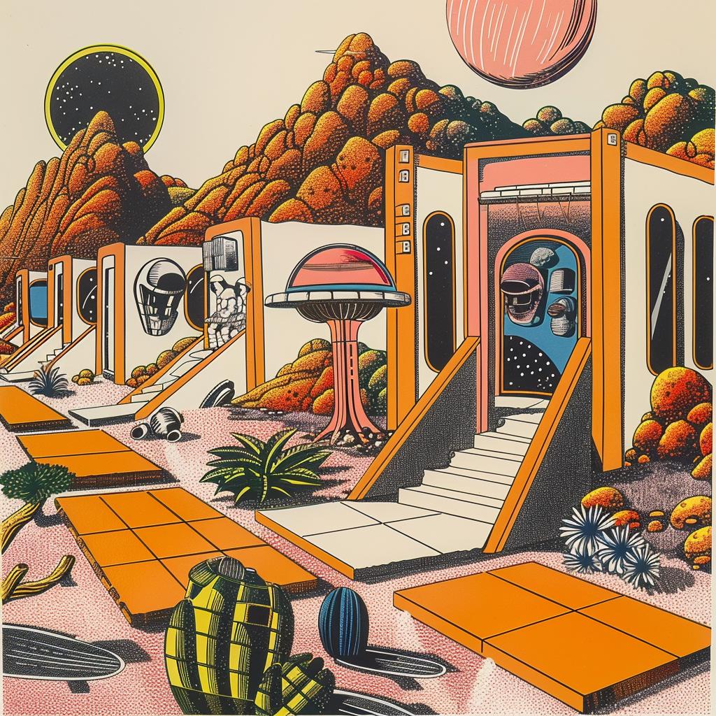 mars  desert  cactus  scene  poster  landscape  sci-fi  colorful  space  minimalistic 959699