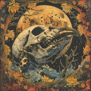surreal  album  cover  crow  raven  Risograph  Symbolist  screenprinting  hyper-realistic  Todd White 1079149
