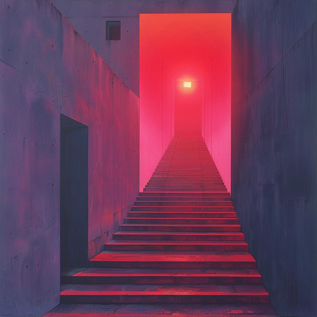stairs  red  light  painting  surreal  lighting  volumetric  art  visual  concept 969547