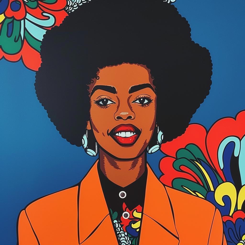 painting  woman  afro  flowers  colorful  hair  portrait  vibrant  smile  artistic 1025244