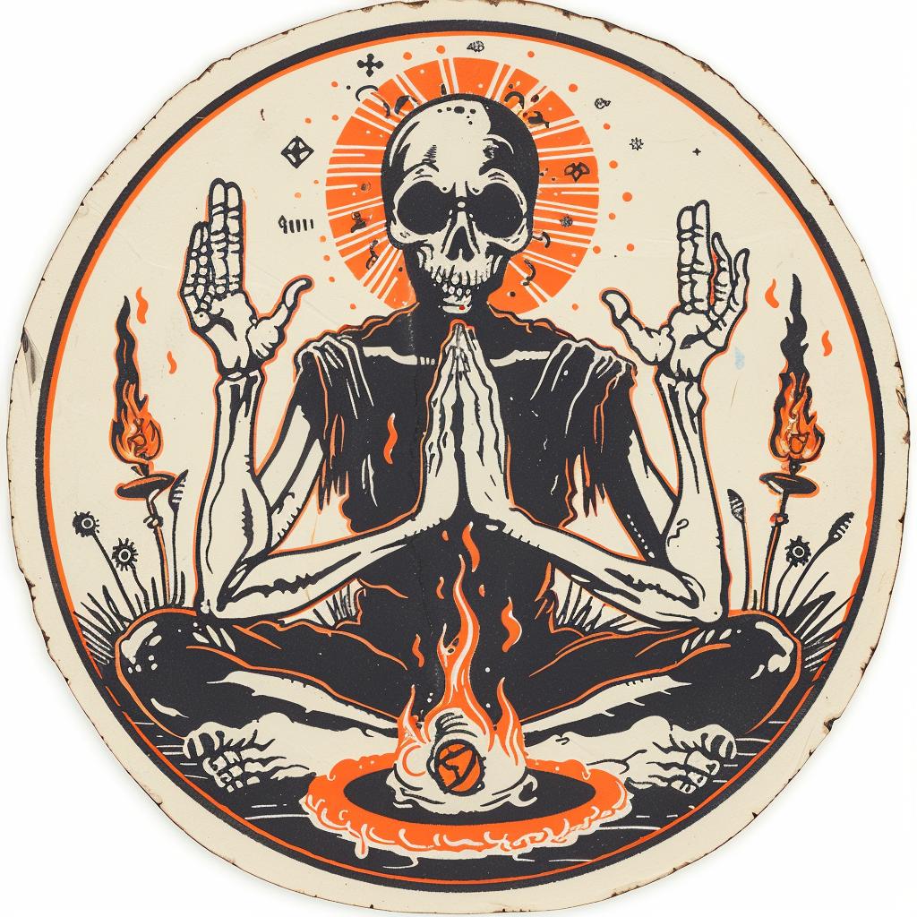 provocative  art  sticker  skeleton  circle  dark  occult  introspective  naturalistic  terror 934907