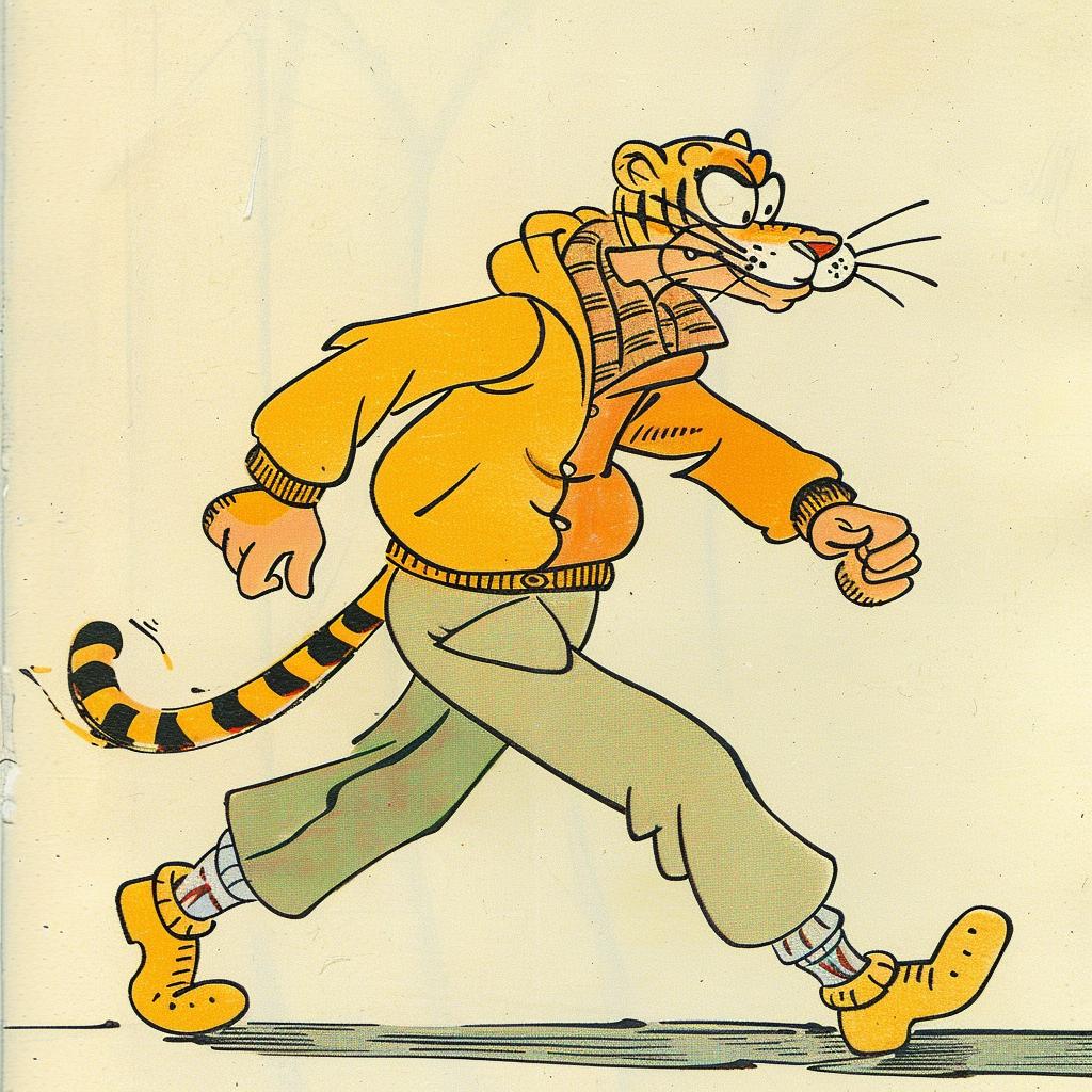 kawaii  tiger  streetwear  Dr. Seuss  cartoon  running  jacket  pants  playful  vibrant 938703
