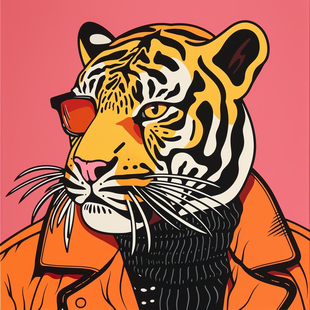 tiger  jacket  sunglasses  gang  stylized  fashion  fierce  colorful  graphic  animal 1023652