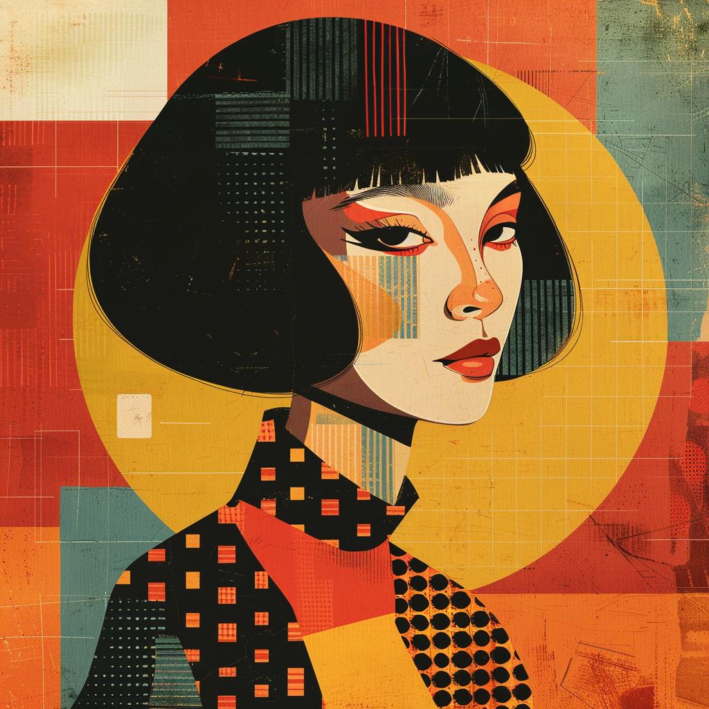 abstract  elegance  portrait  minimalist  chic  geometric  vivid  contrast  modern  style 929401