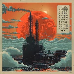 poster  oilrig  ocean  industrial  horror  abstract  minimalism  details  negative  space 1040383