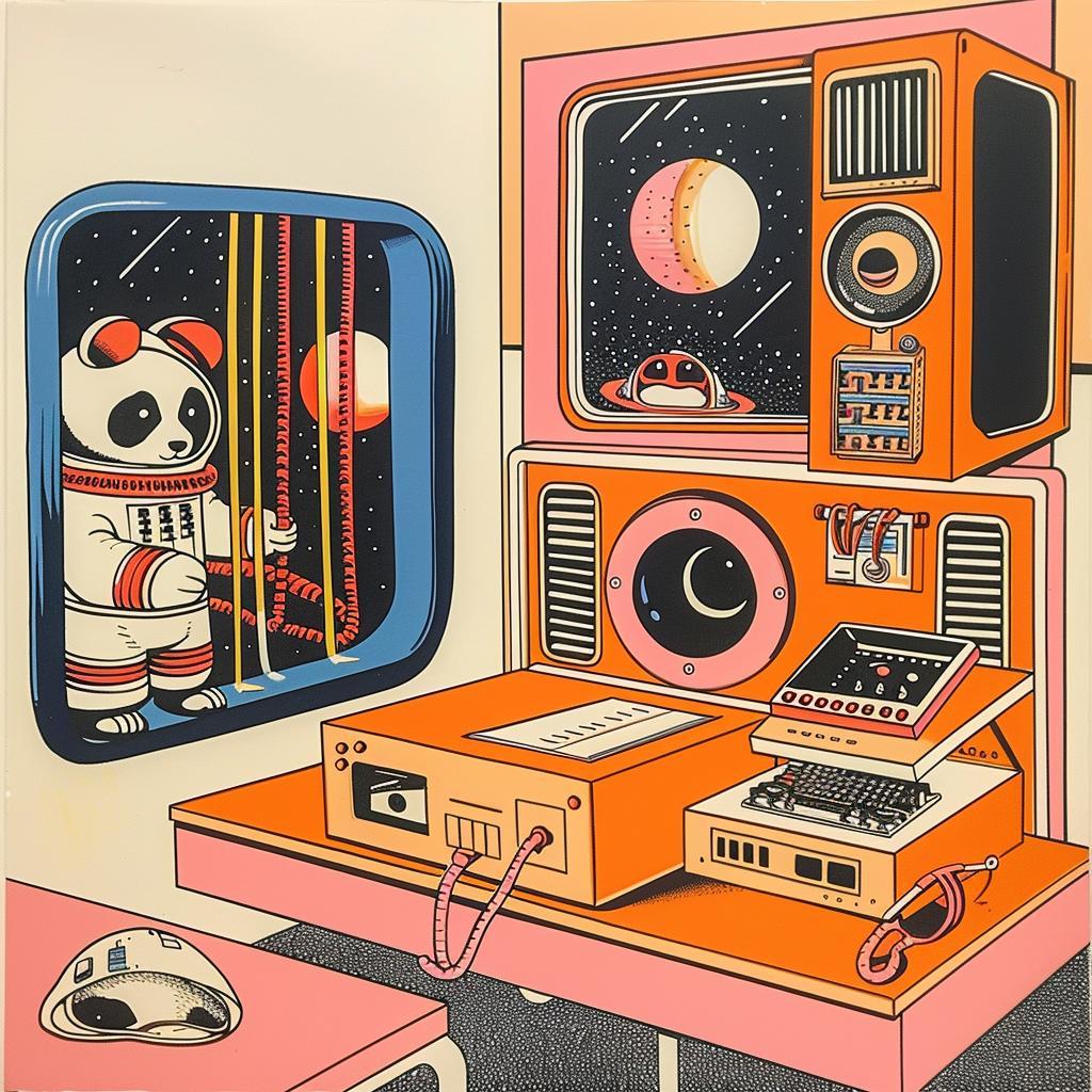 mars  space  station  pandas  spacesuits  painting  computer  television  artwork  design 959685