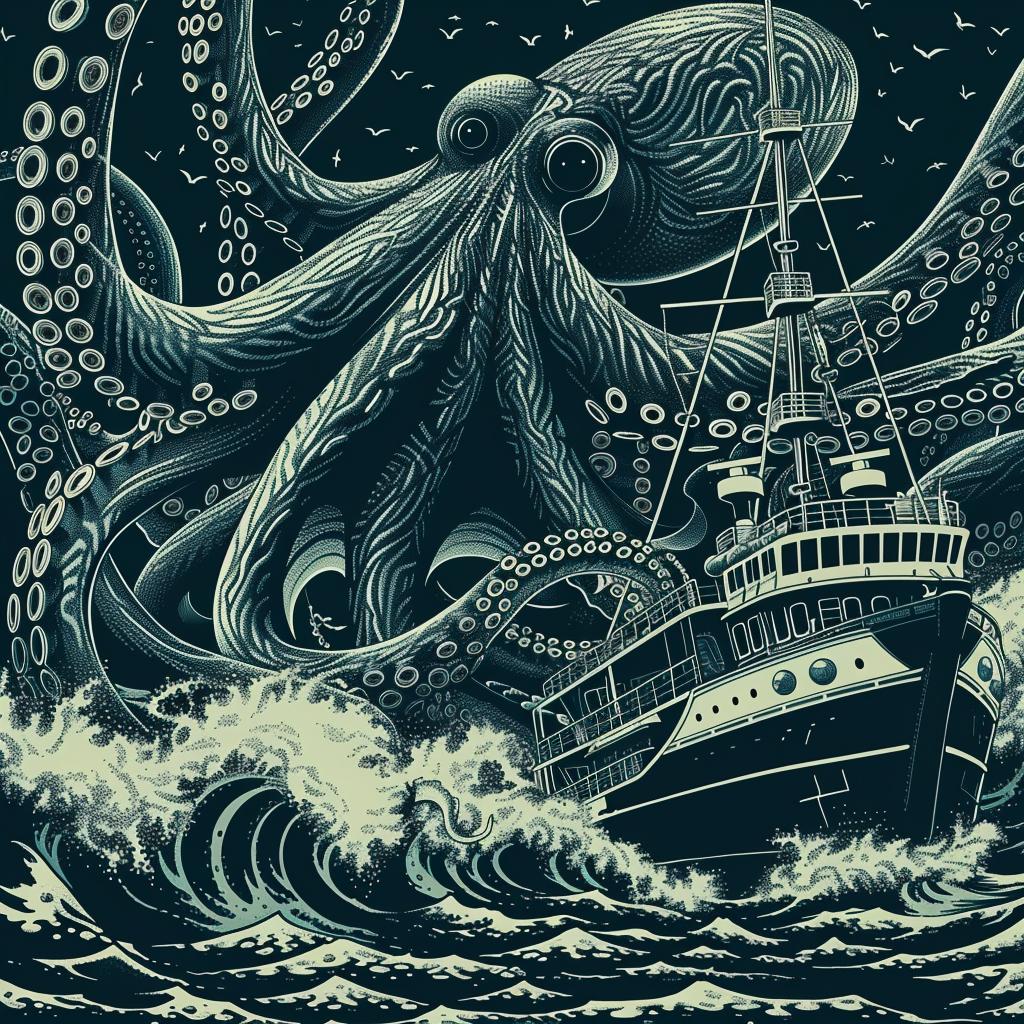 octopus  attack  ship  ocean  marine  wildlife  danger  action  sea  nature 947123