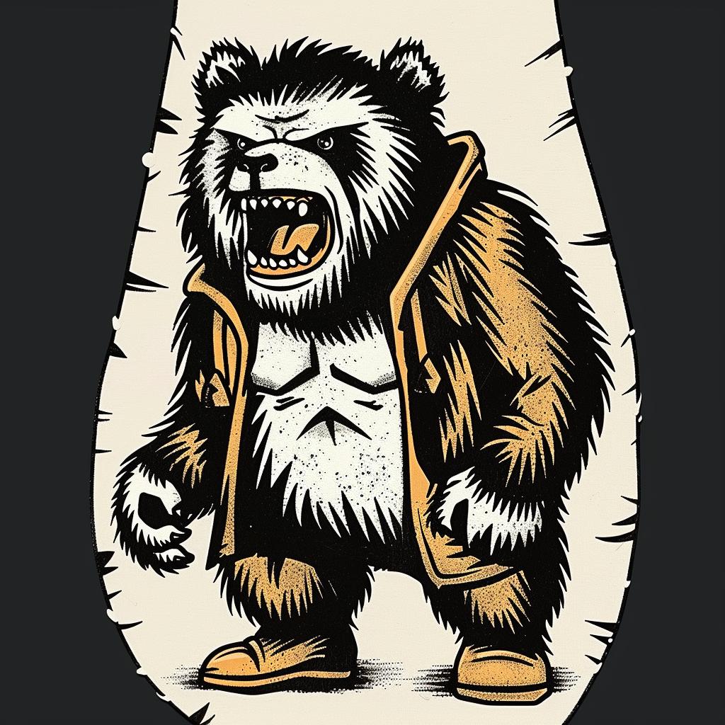 bear  jacket  cute  animal  illustration  whimsical  playful  furry  character  stylized 1032625
