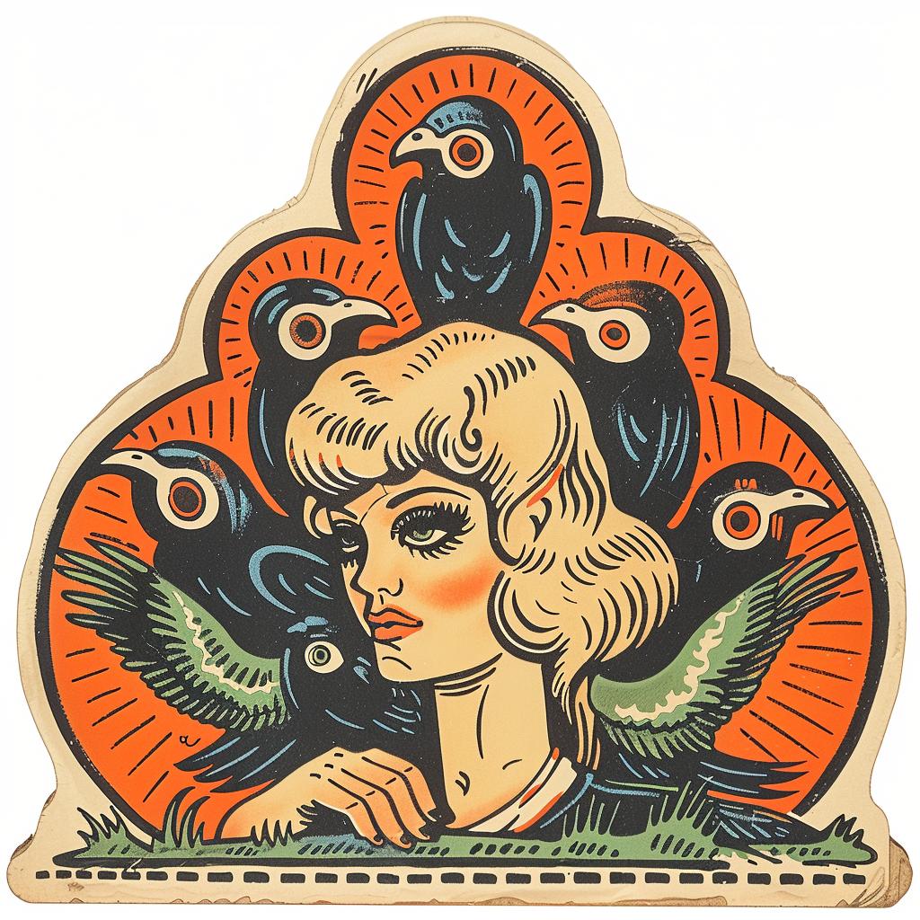 woman  birds  sticker  provocative  art  illustration  nature  dark  elements  symbolic 932335