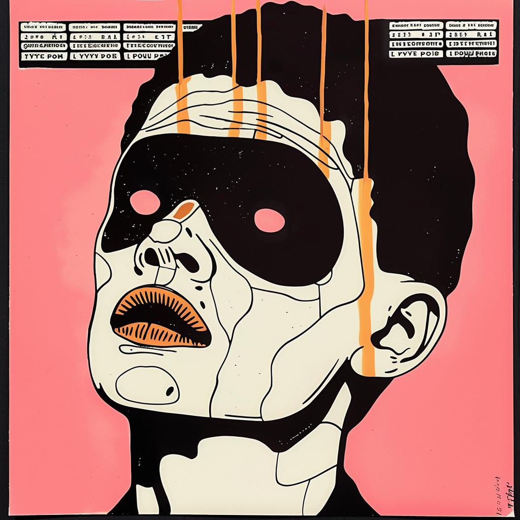 abstract  expressionism  man  mask  impasto  palette  cream  black  pink  art 963341