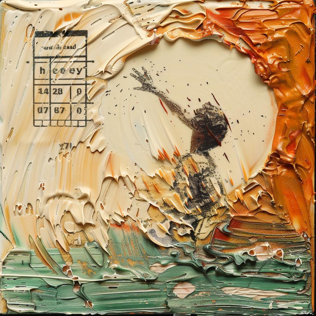 surfboard  man  sun  encaustic  impasto  palette-knife  vibrant  outdoor  energy  sunset 976019