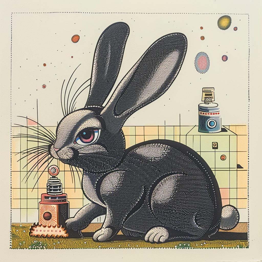 rabbit  lightbulb  drawing  whimsical  art  illustration  conceptual  creative  playful  unique 1015387