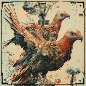 birds  sitting  chromolithography  nature  painting  colorful  art  animals  together  cute 1037848