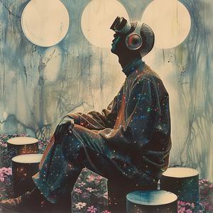 رجل، كرسي، سماعات رأس، لونيوثوغرافي، فن، موسيقى، استرخاء، صورة، رسم توضيحي حديث 1039281