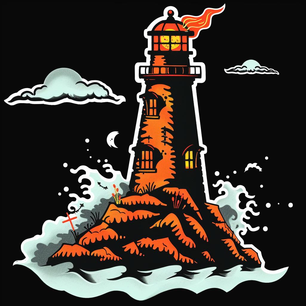 vintage  illustration  tattoo  lighthouse  storm  surreal  logo  art  flash  design 927746