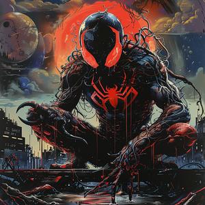 spider-man  city  red  black  comic  superhero  illustration  dynamic  urban  action 1038807