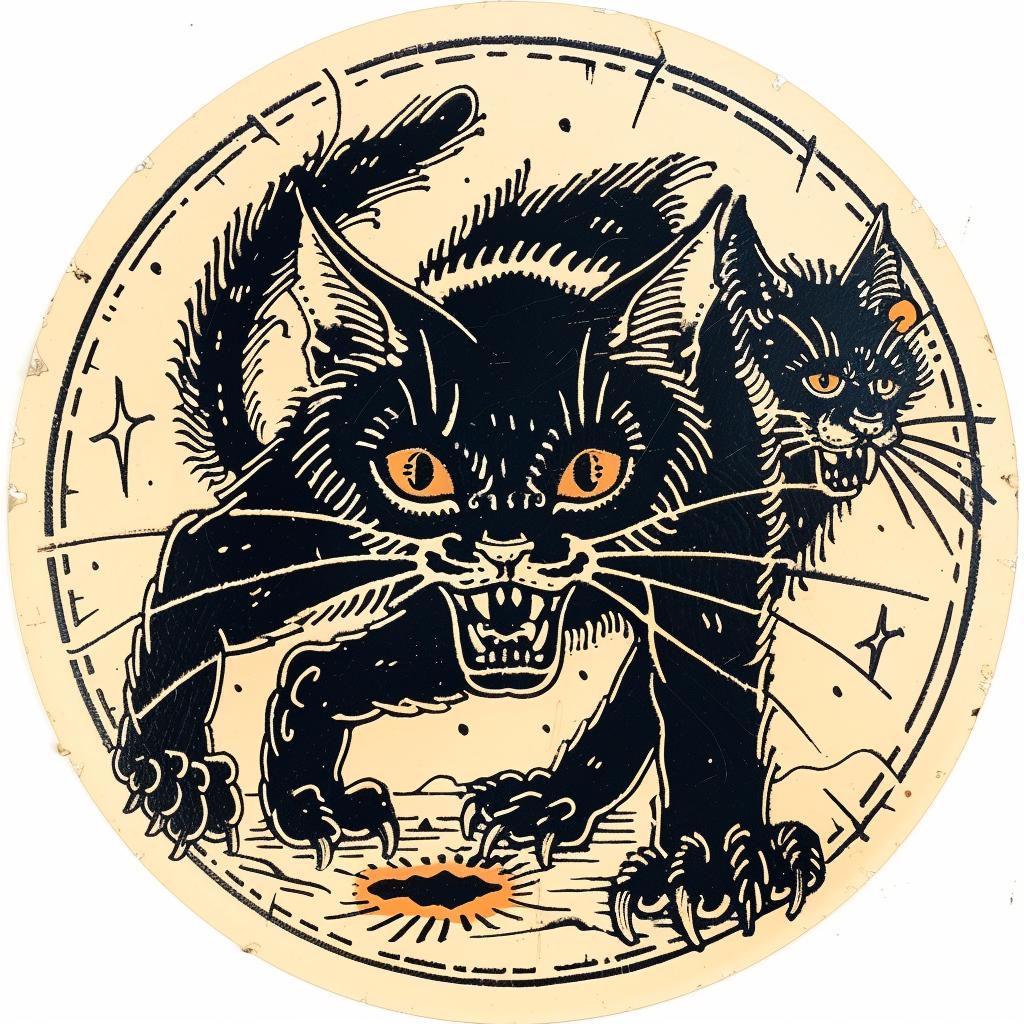 sticker  black  cat  yellow  eyes  occult  spiritual  dark  art  Bernie 932592