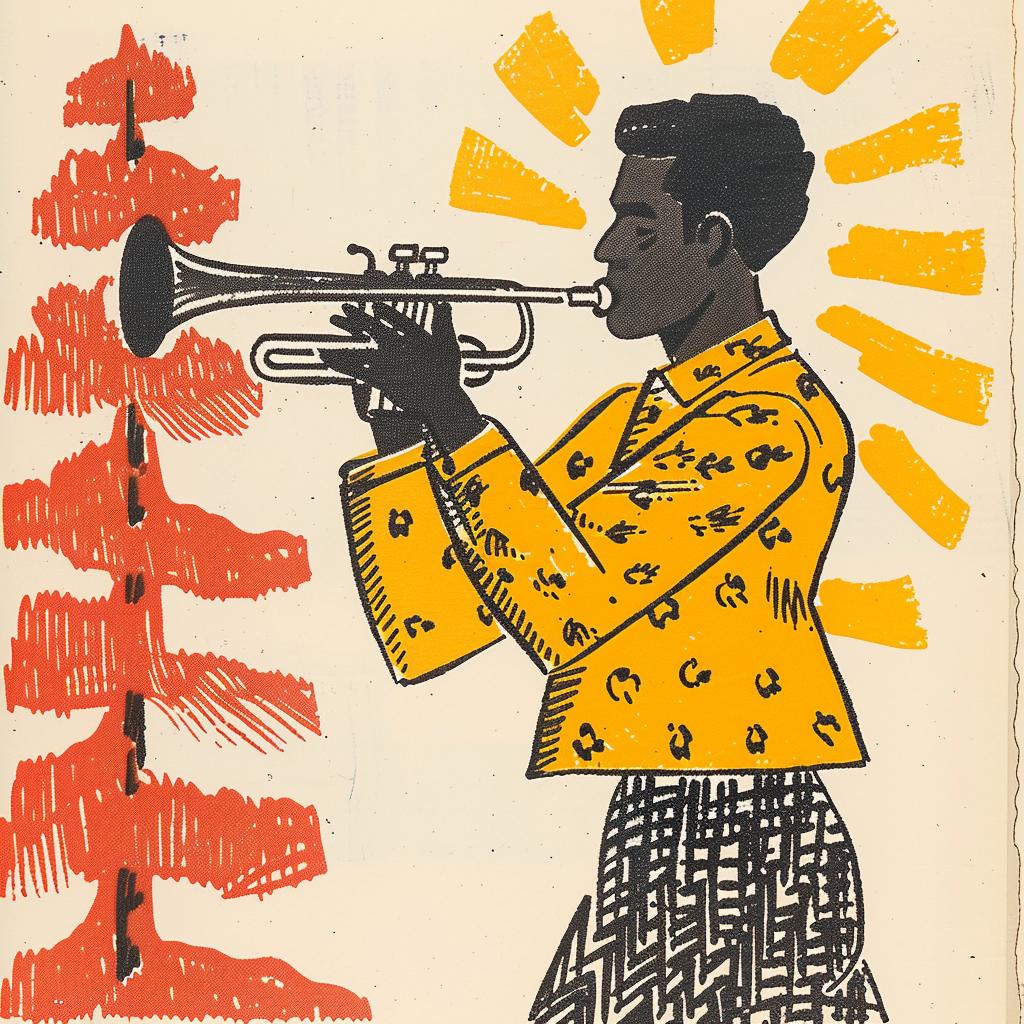 man  trumpet  1960s  jazz  music  illustration  artwork  style  performance  character 940891