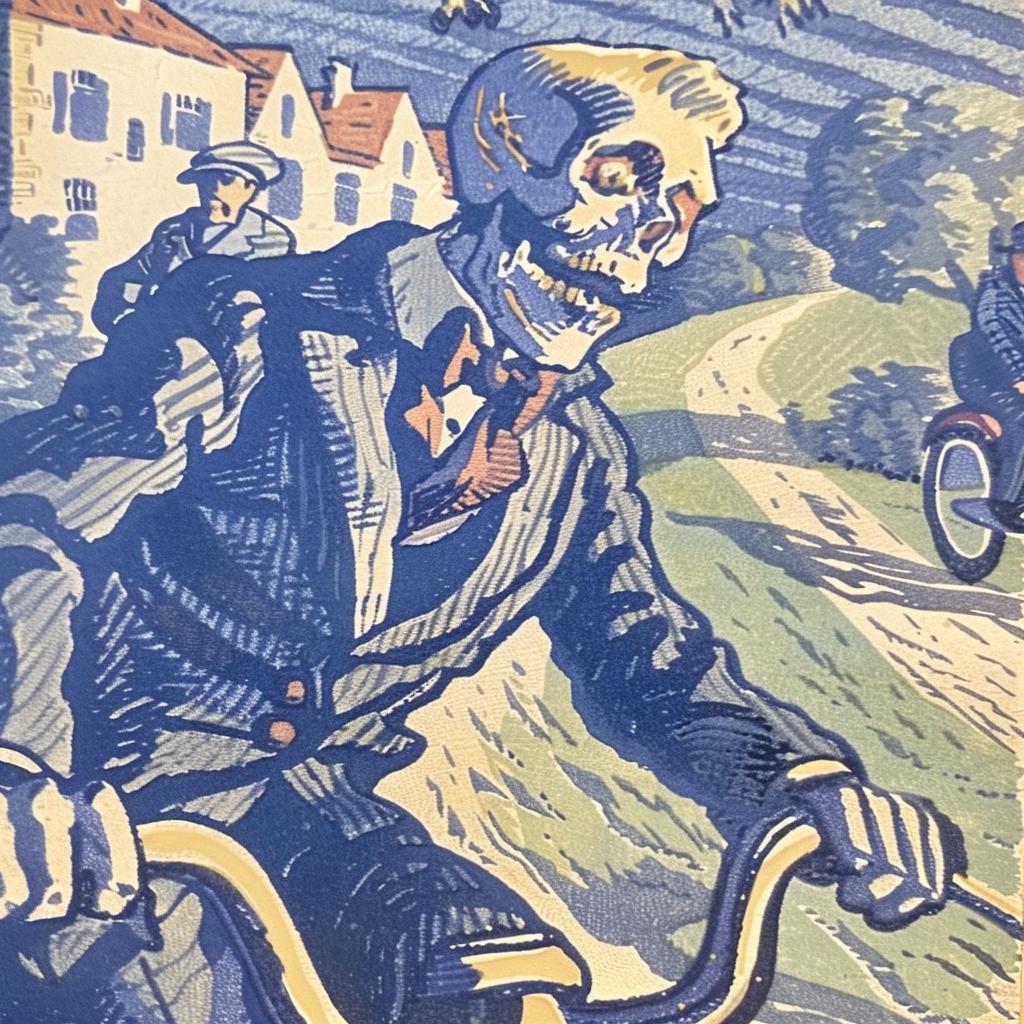 SKULLFACE  scooter  poster  skeleton  bicycle  dark  art  design  creepy  unique 940982