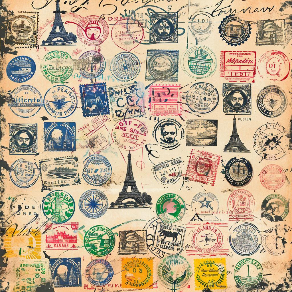 vintage  stamps  paper  collection  art  distressed  vector  design  shapes  graphic 918145