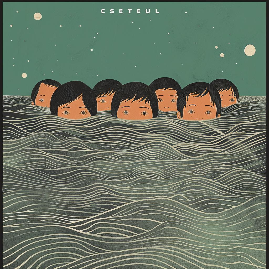 surreal  album  cover  water  people  artwork  colorful  Joan  creative  illustration 1018213