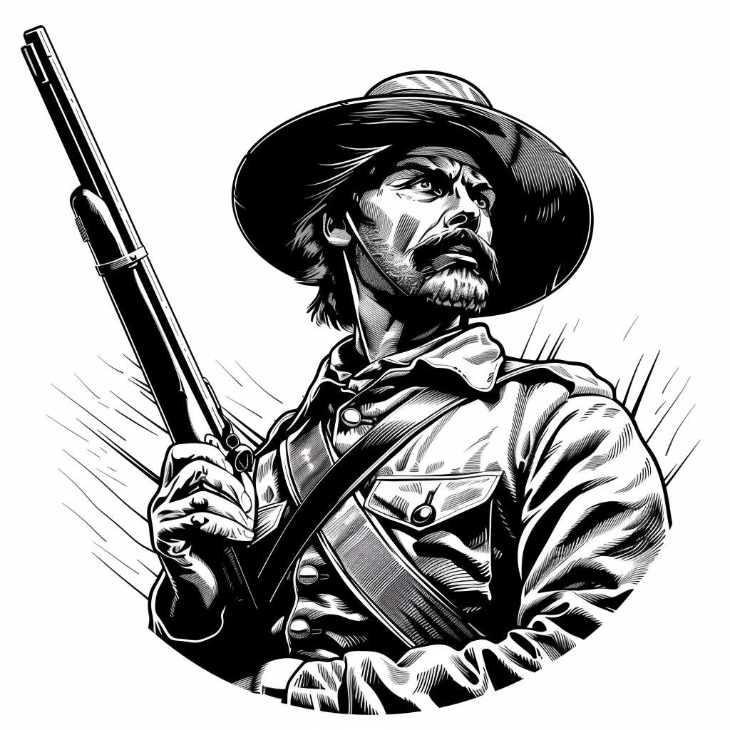 silhouette  soldier  civilwar  vintage  icon  bold  linocut  tattoo  black  uniform 952100
