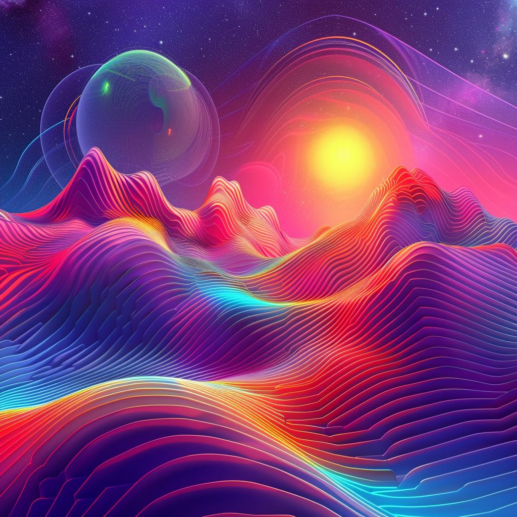 album  art  sunrise  galaxy  colorful  abstract  waves  planets  vibrant  landscape 945291