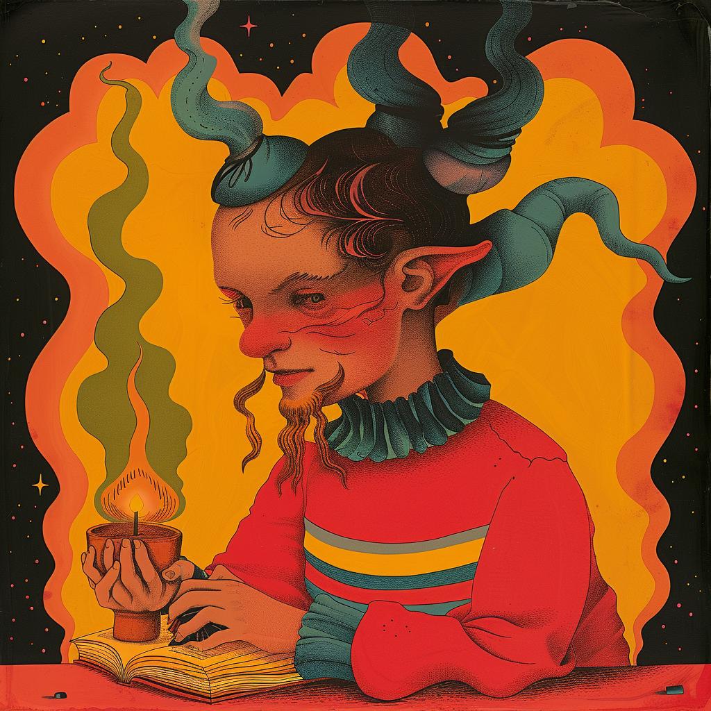 ملصق امرأة كتاب شمعة فن إبداعي رسم سريالي جوان كورنيلا 1018932
