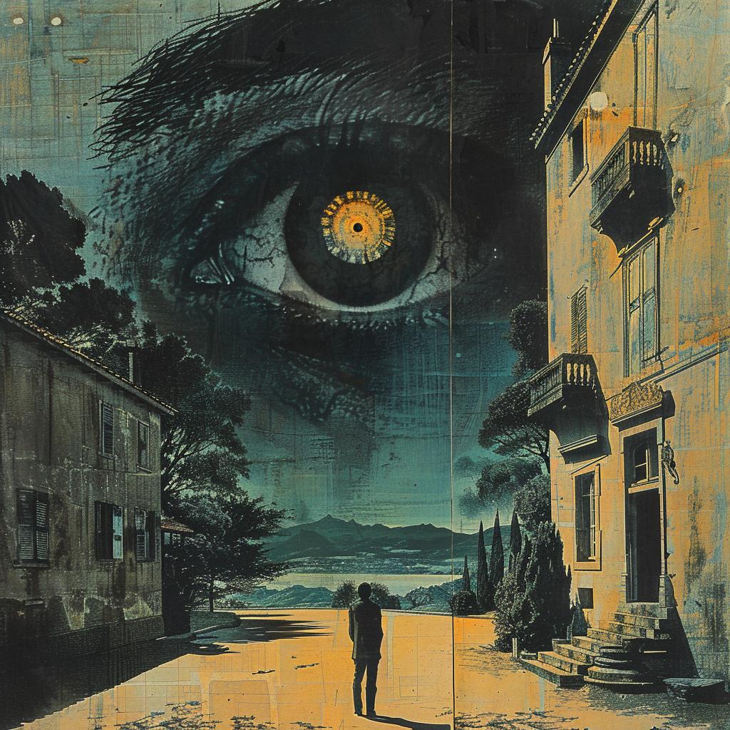 album  art  Trompe-lœil  Risograph  Magritte  horror  movie  poster  eye 1026717