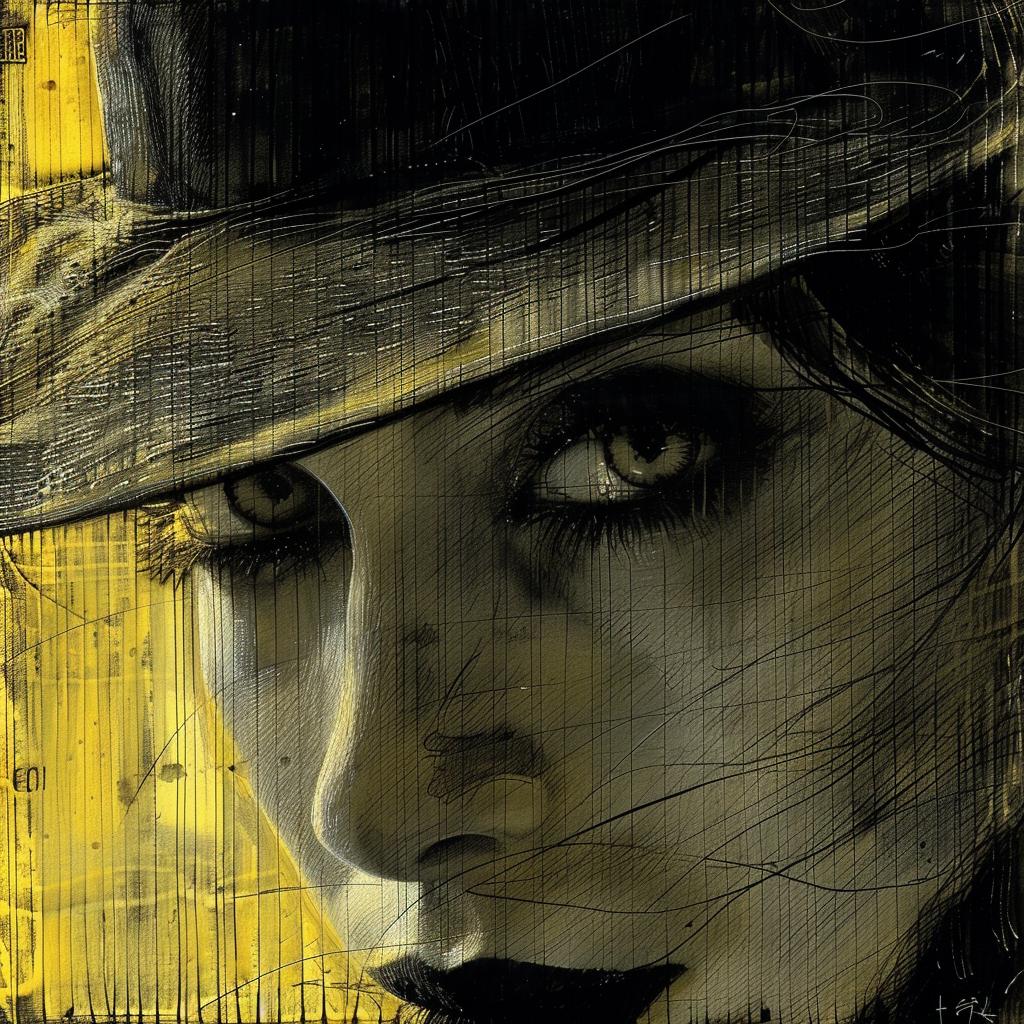 El-Lissitzky DeStijl geometric halftone beautiful hat black makeup fashion art 939059