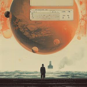 man  dock  planet  chromolithography  Quint  Buchholz  Andreas  Levers  standing  orange 1039823
