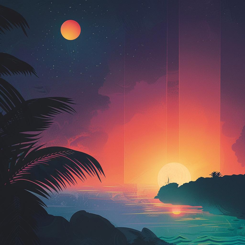 collage  sunset  palm  trees  boat  water  nature  tropical  scenery  ocean 1017006