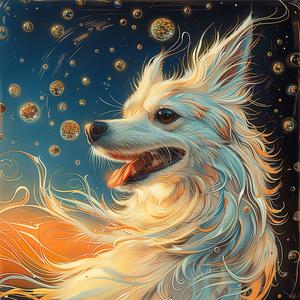 chromolithography  dog  bubbles  painting  colorful  glitter  background  artwork  fun  whimsy 1054749