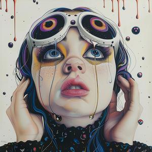 Kandinsky  woman  goggles  painting  portrait  colorful  dripping  art  surreal  expression 1073451