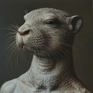 surreal  otter  side  head  close  hybrid  furry  symbolist  risograph  creative 1077399