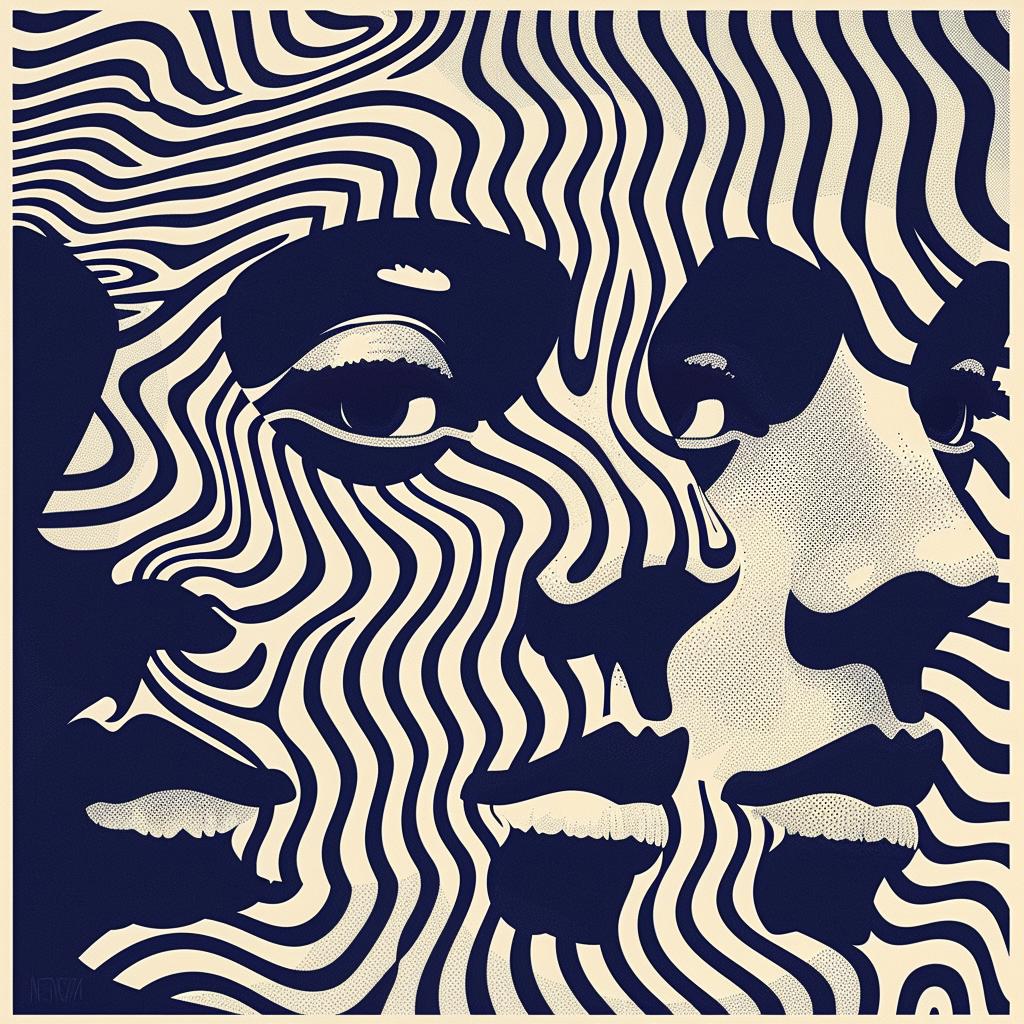 album  cover  navy  cream  design  abstract  graphic  art  modern  stylized 918098