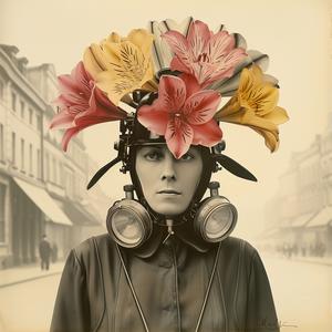 woman  hat  flowers  colorful  chromolithography  floral  portrait  nature  elegance  art 1049870