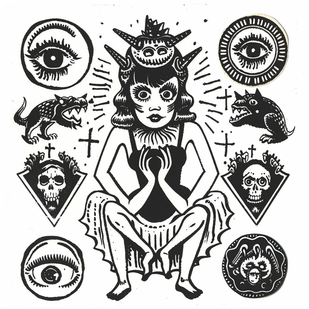 drawing  woman  devil  dark  occult  spiritual  naturalistic  black  white  art 935410