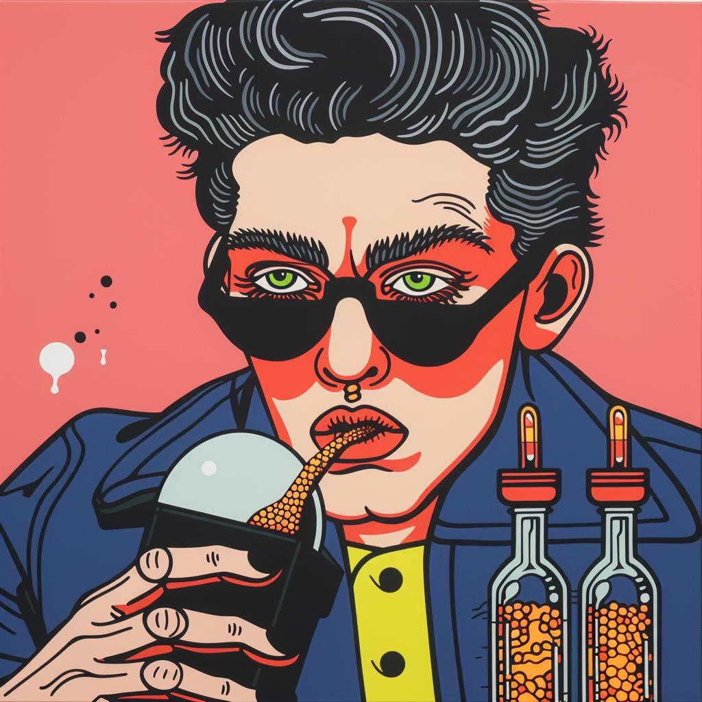 عالم مجنون يرسم نظارات شمسية وحبوب منع الحمل، صورة شخصية ملونة غريبة الأطوار، علمية، فكاهية 1024133