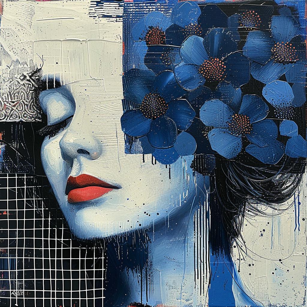 woman  blue  flowers  portrait  vibrant  nature  feminine  dreamy  colorful  stylized 963735