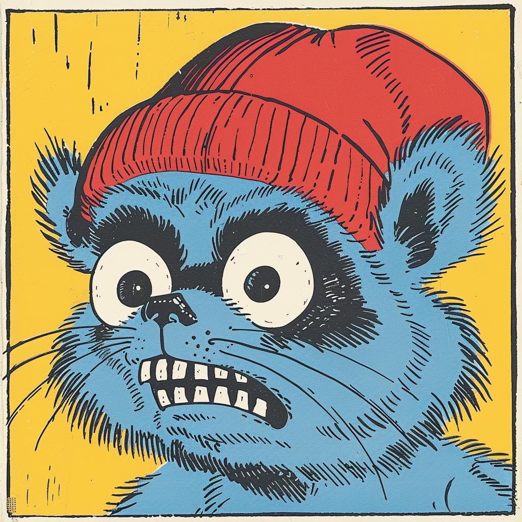 squirrel  creature  Kirby  comic  vintage  portrait  hat  red  illustration  1950s 921382
